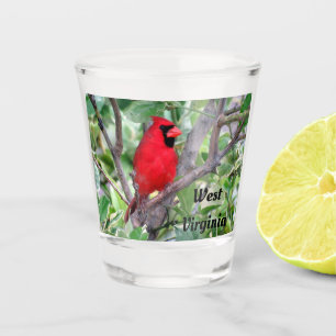 Verre A Shot Cardinal du Nord - Oiseau de l'État de Virginie-O