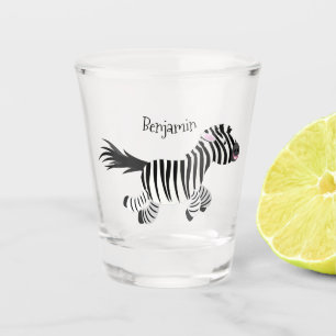 Verre A Shot Caricature amusante de zèbre