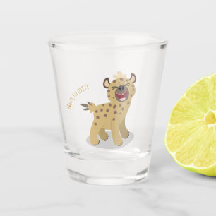 Verre A Shot Caricature amusante hyena riant illustration