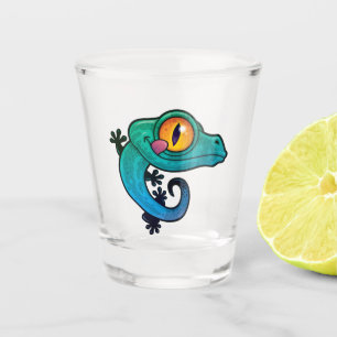 Verre A Shot Caricature couleur mignonne Gecko