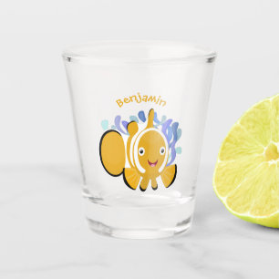 Verre A Shot Caricature d'anénome de poisson clown joli