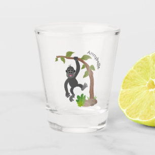 Verre A Shot Caricature de bébé gorille joyeux
