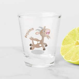 Verre A Shot Caricature de chèvre billy joyeux