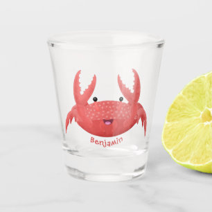 Verre A Shot Caricature de crabe rouge cuite