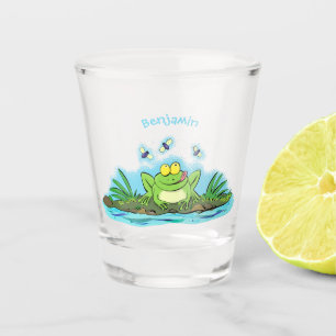 Verre A Shot Caricature de grenouille vert mignon