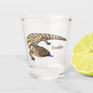 Verre A Shot Caricature de lézard rouge