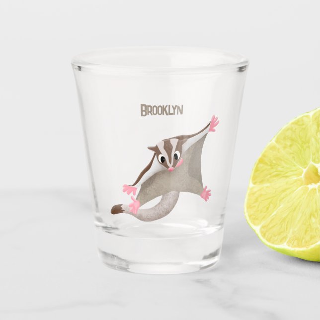 Verre A Shot Caricature de planeur de sucre joyeux (Devant)