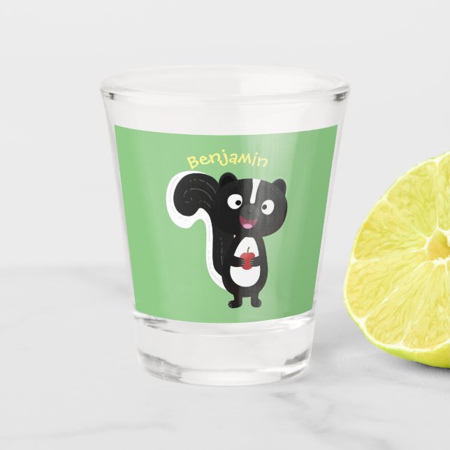 Verre A Shot Caricature de skunk jote happy (Devant)