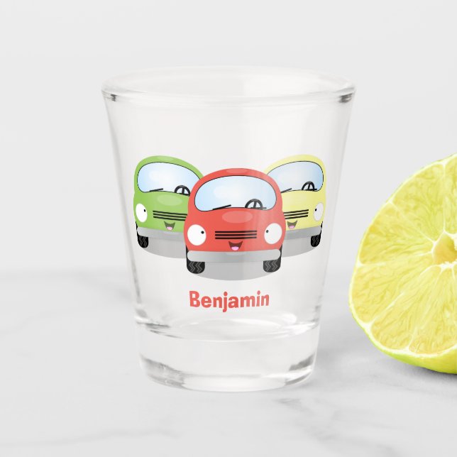 Verre A Shot Caricature de voitures Cute kawaii (Devant)
