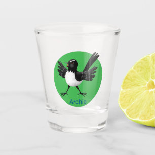 Verre A Shot Caricature de Willie Wagtail australienne personna