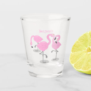 Verre A Shot Caricature en trio flamand rose mou