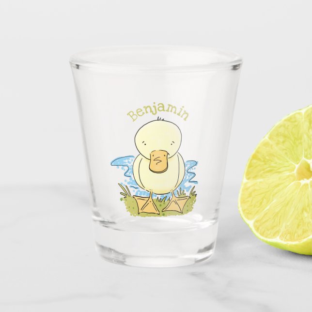 Verre A Shot Caricature jaune mignon pour canard bébé (Devant)