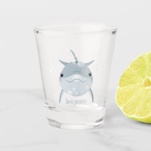 Verre A Shot Caricature joli dauphin kawaii kawaii