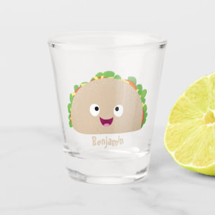 Verre A Shot Caricature joli sourire taco dessin animé