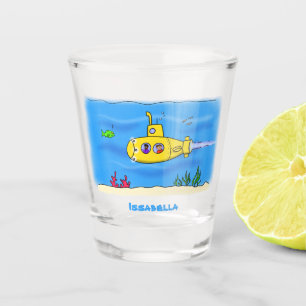 Verre A Shot Caricature sous-marine joyeuse
