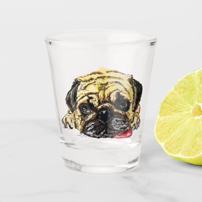 Verre A Shot Carlin Chien Shot Glass drôle (Devant)
