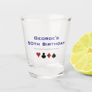 Verre A Shot Carte Casino Blue Red Black Gambling