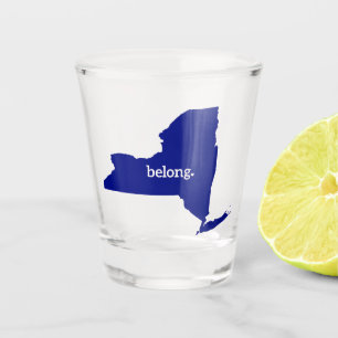 Verre A Shot Carte de l'État du Belong de New York