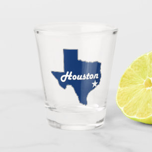 Verre A Shot Carte d'état de Houston TX Lonestar avec étoile
