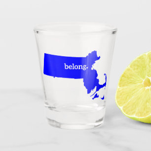 Verre A Shot Carte d'état du Massachusetts Belong