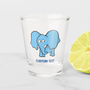 Verre A Shot Carton bleu éléphant