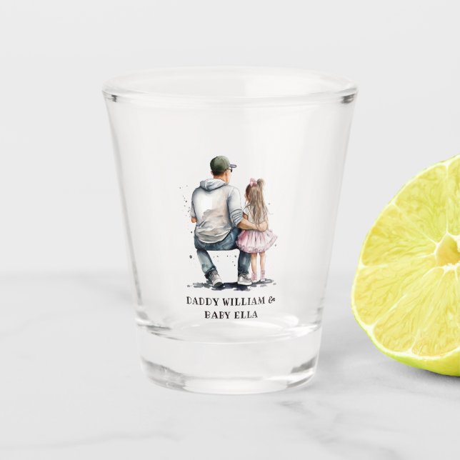 Verre A Shot Caution père et fille noire (12) (Devant)