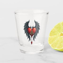 Verre A Shot Celtic elegance with a heart and wings. 