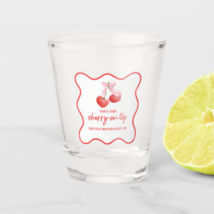 Verre A Shot Cerise sur le dessus Pink Bow Bachelorette