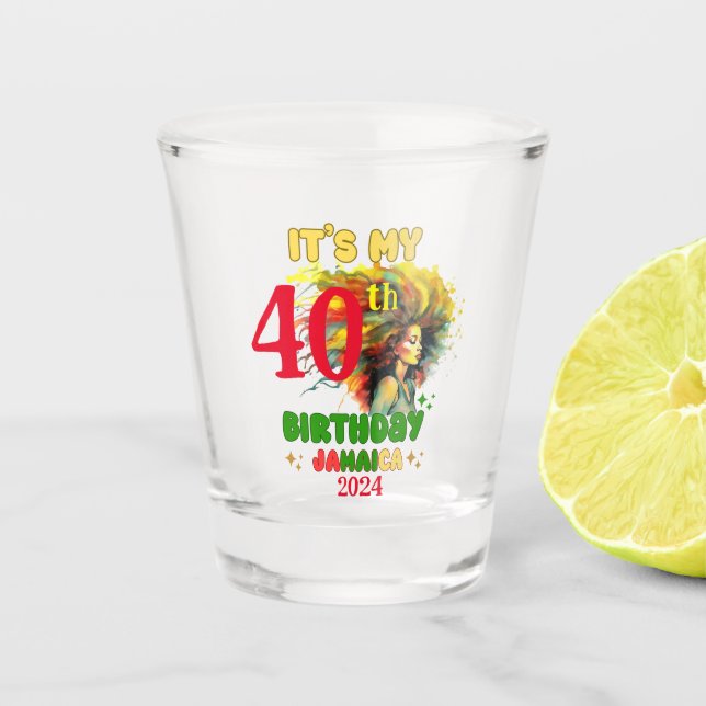 Verre A Shot C'est mon Anniversaire Jamaïque Girl Party Vacatio (Devant)