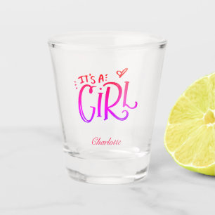 Verre A Shot C'est une fille Nom de bébé personnalisé