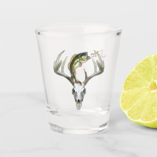 Verre A Shot Chasse à la basse de pêche Crâne de cerf