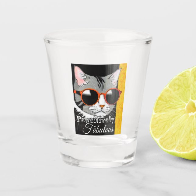 Verre A Shot Chat à la mode (Devant)
