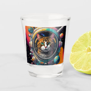 Verre A Shot Chat dans l'espace