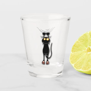 Verre A Shot Chat drôle Personnage Grattant Tissu