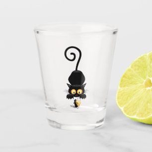Verre A Shot Chat et souris avec des personnages de dessin amus