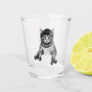 Verre A Shot Chat Gangster Tatoué Art Kitty Streetwear Cool