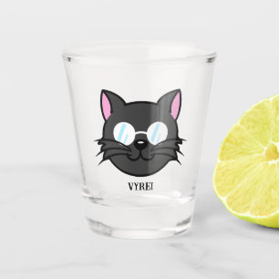 Verre A Shot Chat noir Chat noir Chat gris Chat portant des lun