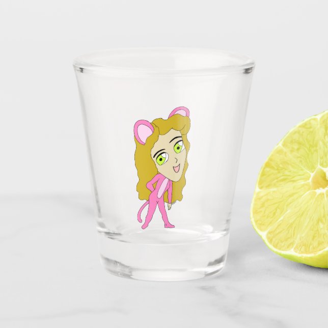 Verre A Shot chatte rose (Devant)