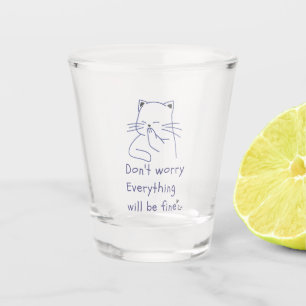 Verre A Shot chatte souriante Vitre de tir