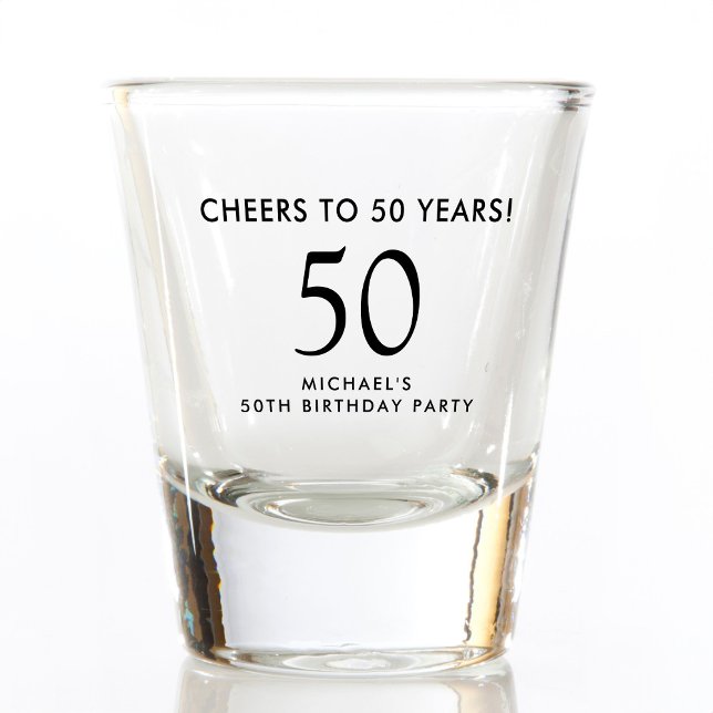 Verre A Shot Cheers to 50 Years 50th Birthday Party (Créateur téléchargé)
