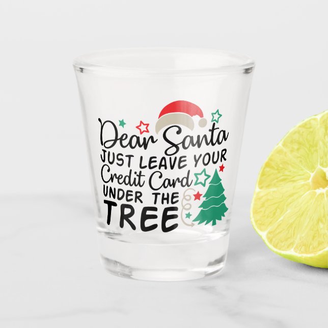 Verre A Shot Cher Père Noël Laissez simplement votre carte de c (Devant)
