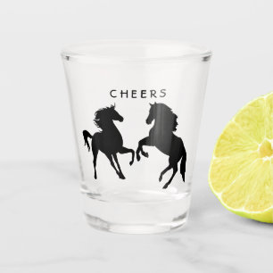 Verre A Shot Cheval Couple - Texte Personnalisé
