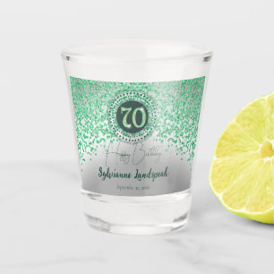 Verre A Shot Chic Argent & Parties scintillant verte 70e annive
