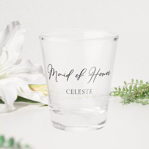Verre A Shot Chic Mariage noir blanc sur mesure femme d'honneur