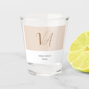 Verre A Shot Chic monogramme professionnel simple minimaliste