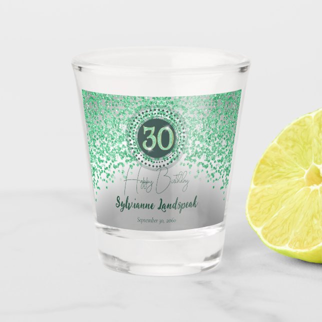 Verre A Shot Chic Silver & Parties scintillant verte 30e annive (Devant)