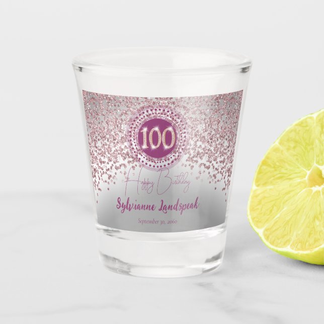 Verre A Shot Chic Silver Rose Gold Parties scintillant 100e cad (Devant)