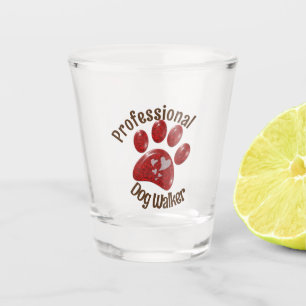 Verre A Shot Chien professionnel Walker Animaux Empreinte de pa