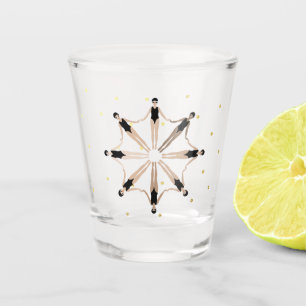 Verre A Shot Chiffres d'or des nageurs synchronisés artistiques