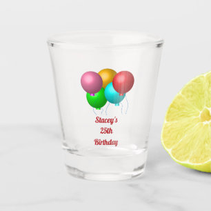 Verre A Shot Cinq ballons d'anniversaire personnalisés